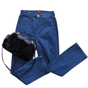 7 FOR ALL MANKIND High Rise Straight Leg Jeans Sz 25